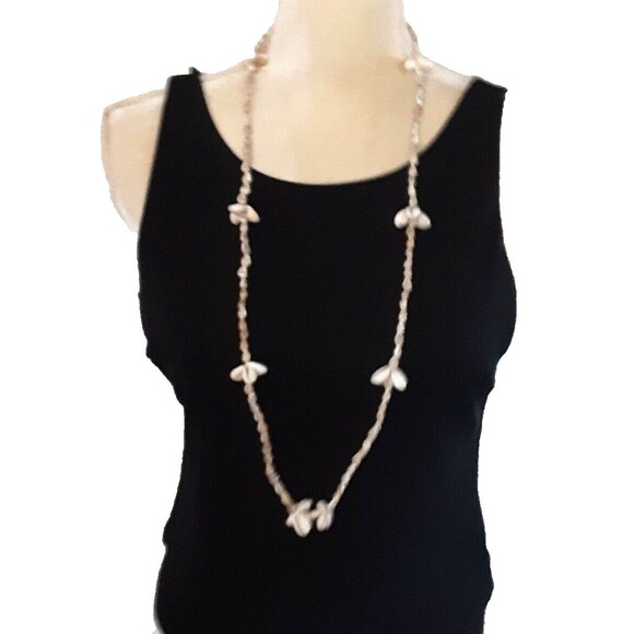 New Hilo Hattie's 34" natural shell necklace beachy cream brown tones - Picture 2 of 4